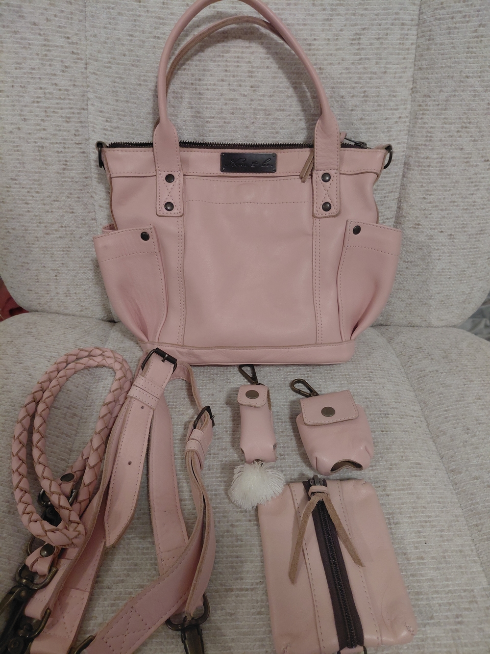 Nena & Co. Light Pink Tote with Matching Accessories